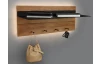 Nástenný vešiak LED s policou Rómy, drevo/kov, 75 cm