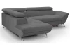 Rohová sedacia súprava Estelle, dymovo šedá látka, ľavý roh