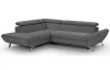 Rohová sedacia súprava Estelle, dymovo šedá látka, ľavý roh