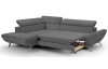 Rohová sedacia súprava Estelle, dymovo šedá látka, ľavý roh