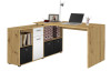 Písací stôl s regálom Lex, dub artisan/biely