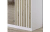 Šatníková skriňa so zrkadlom Genua, 136 cm, biela/dub artisan