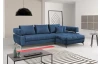 Rohová sedacia súprava Paris, modrá látka, pravý roh