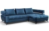 Rohová sedacia súprava Paris, modrá látka, pravý roh