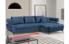 Rohová sedacia súprava Paris, modrá látka, pravý roh