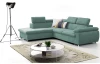 Rohová sedacia súprava Viera, mentolovo zelená látka, ľavý roh