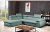 Rohová sedacia súprava Viera, mentolovo zelená látka, ľavý roh