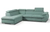 Rohová sedacia súprava Viera, mentolovo zelená látka, ľavý roh
