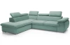 Rohová sedacia súprava Viera, mentolovo zelená látka, ľavý roh