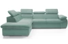 Rohová sedacia súprava Viera, mentolovo zelená látka, ľavý roh