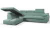 Rohová sedacia súprava Viera, mentolovo zelená látka, ľavý roh