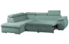 Rohová sedacia súprava Viera, mentolovo zelená látka, ľavý roh