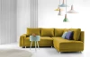 Rohová sedacia súprava Beate, žltá látka, pravý roh