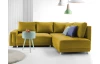 Rohová sedacia súprava Beate, žltá látka, pravý roh