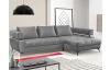 Rohová sedacia súprava Paris, stredne šedá látka, pravý roh