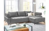 Rohová sedacia súprava Paris, stredne šedá látka, pravý roh