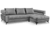 Rohová sedacia súprava Paris, stredne šedá látka, pravý roh