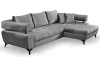 Rohová sedacia súprava Paris, stredne šedá látka, pravý roh