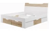 Posteľ s úložnými zásuvkami Asko 180x200 cm, biela/dub sonoma