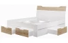 Posteľ s úložnými zásuvkami Asko 180x200 cm, biela/dub sonoma
