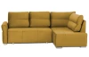 Rohová sedačka na trvalé spanie Island,horčicová žltá látka, pravý roh
