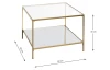 Čtvercový konferenční stolek Porto 60x60 cm, zlatý
