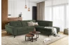 Rohová sedacia súprava Sergio, mechově zelená látka, pravý roh