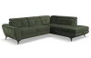 Rohová sedacia súprava Sergio, mechově zelená látka, pravý roh