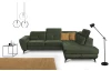 Rohová sedacia súprava Sergio, mechově zelená látka, pravý roh