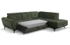 Rohová sedacia súprava Sergio, mechově zelená látka, pravý roh