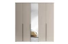 Šatníková skriňa so zrkadlom Kevo, 225 cm, béžová kašmír