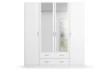 Šatníková skriňa Case, 181 cm,biela / biela