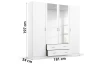 Šatníková skriňa Case, 181 cm,biela / biela