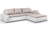 Rohová sedacia súprava Galileo, biela ekokoža/krémová látka