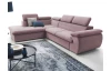 Rohová sedacia súprava Viera, ružová látka, ľavý roh
