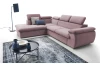 Rohová sedacia súprava Viera, ružová látka, ľavý roh