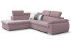 Rohová sedacia súprava Viera, ružová látka, ľavý roh