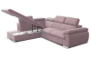 Rohová sedacia súprava Viera, ružová látka, ľavý roh