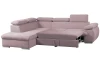 Rohová sedacia súprava Viera, ružová látka, ľavý roh