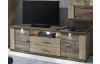 Široká TV skrinka Grande, dub artisan/dub ribbeck, s osvetlením