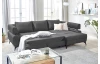 Rohová sedacia súprava Paris, antracitová látka, pravý roh