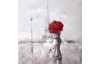 Ručne maľovaný obraz Láska v Paríži 80x80 cm, 3D štruktúra