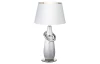 Stolná lampa Thebes 38 cm, biela/strieborná