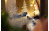 Vianočné ozdoby (2 ks) Strieborno-modrý vtáčik, 15 cm