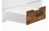 Postel s úložnými zásuvkami Asko 180x200 cm, biela/vintage optika dreva