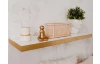 Polica na stenu Shelvy 80 cm, biela lesk/zlatá