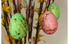 Veľkonočné vajíčka 6 ks, ružová/zelená, zlaté zdobenie