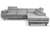 Rohová sedacia súprava Lotos, svetlo šedá látka, pravý roh