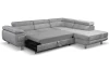 Rohová sedacia súprava Lotos, svetlo šedá látka, pravý roh