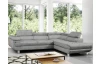 Rohová sedacia súprava Lotos, svetlo šedá látka, pravý roh